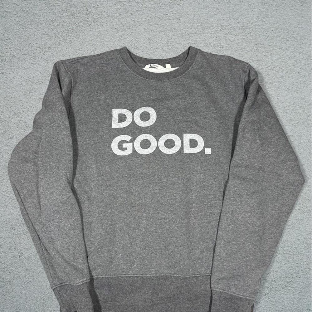 Cotopaxi Do Good Crewneck Sweatshirt Gray White Graphic Pullover Womens Small